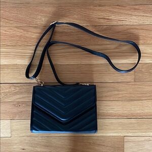 New! Black Quilted Crossbody Bag